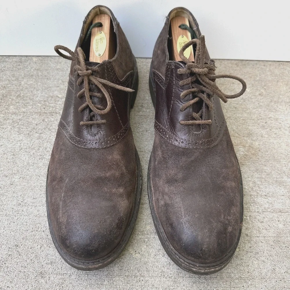 Frye Saddle Oxford Shoes Brown Suede Leather 84100 Casual Lace Up Mens Size 13D